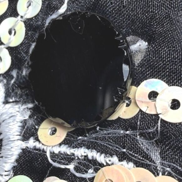 VTG Jessica McClintock Black Velvet Sequin Victorian Goth Glam Bolero Jacket S - Picture 9 of 16